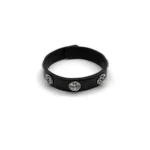 Chrome Hearts Silver Cross Leather Choker