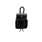Chrome Hearts Silver Dagger Suede Black Bucket Backpack