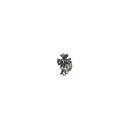Chrome Hearts Silver Diamonds Cross Earring Stud