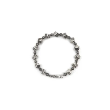 Chrome Hearts Silver Dice Cross Bracelet