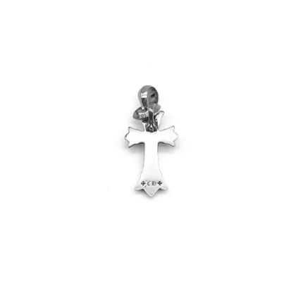 Chrome Hearts Silver Double Cross Charm Pendant