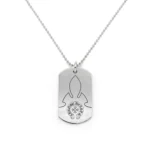 Chrome Hearts Silver Fleur Dog Tag Necklace