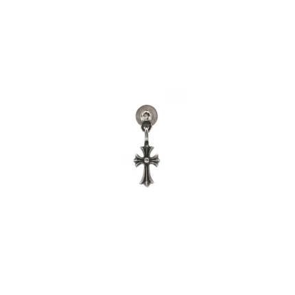Chrome Hearts Silver Mini Cross Earring Drop