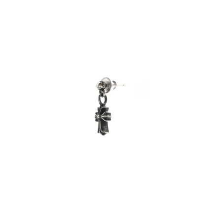 Chrome Hearts Silver Mini Cross Earring Drop