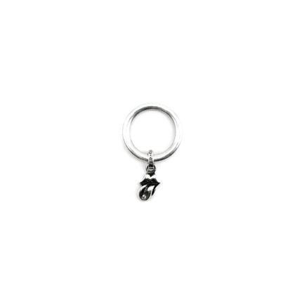 Chrome Hearts Silver Rolling Stones Single Diamonds Pendant Ring