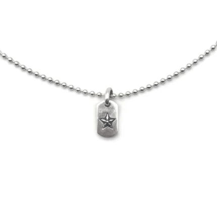 Chrome Hearts Silver Tiny Star Dogtag Necklace