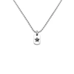 Chrome Hearts Silver Tiny Star Dogtag Necklace