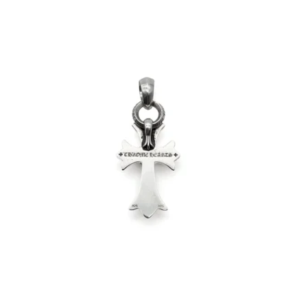 Chrome Hearts Silver Vine Heart Cross Pendant