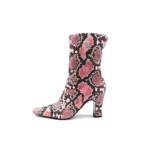 Chrome Hearts Sugar Jones Silver Dagger Snakeskin High Heel Mid Boots