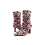Chrome Hearts Sugar Jones Silver Dagger Snakeskin High Heel Mid Boots