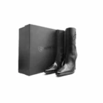 Chrome Hearts Sugar Jones Triple Cross Black Leather High Heel Mid Boots