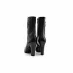 Chrome Hearts Sugar Jones Triple Cross Black Leather High Heel Mid Boots