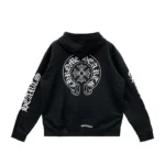 Chrome Hearts Tonal Monogram Cross Horseshoe Zip Up Hoodie