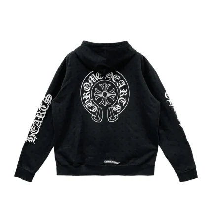 Chrome Hearts Tonal Monogram Cross Horseshoe Zip Up Hoodie
