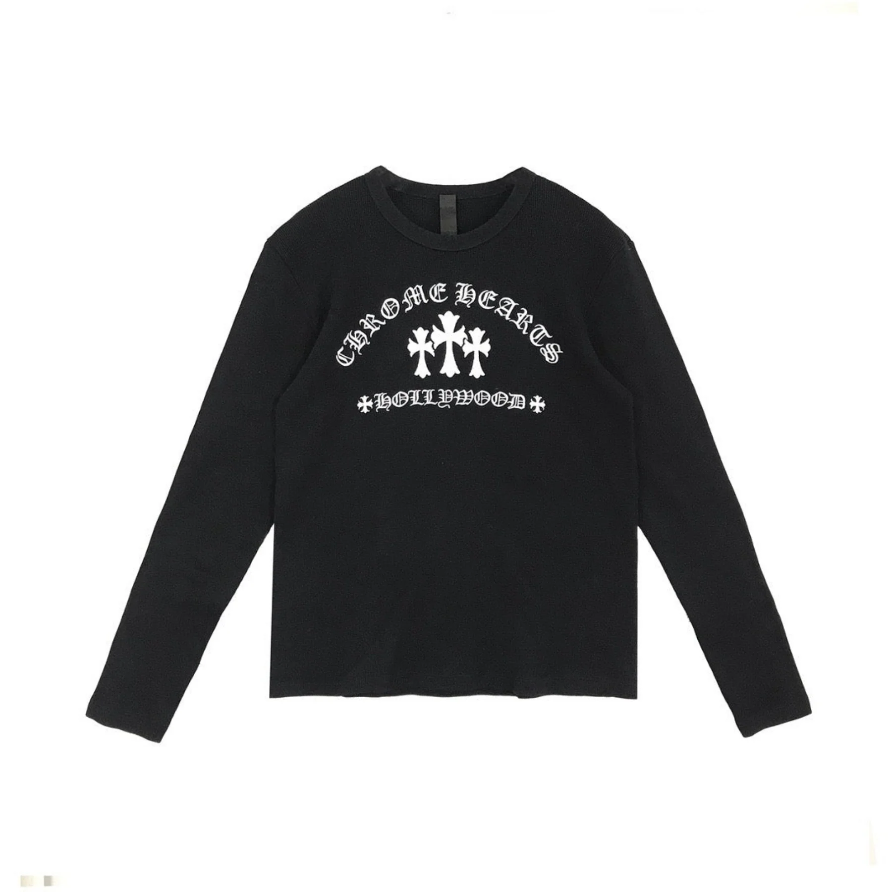 Chrome Hearts Triple Cross Hollywood Script Logo Long Sleeve Tee Chrome Hearts Triple Cross Hollywood Script Logo Long Sleeve Tee