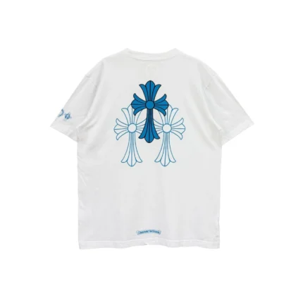 Chrome Hearts Triple Cross Logo White Short Sleeve T-shirt