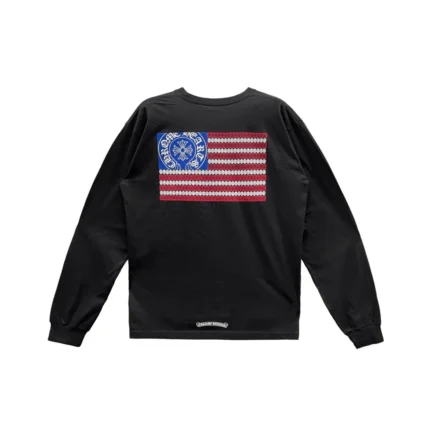 Chrome Hearts USA Flag Dagger Long Sleeve T-Shirt Tee