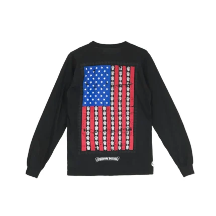 Chrome Hearts USA Flag Logo Long Sleeve T-shirt