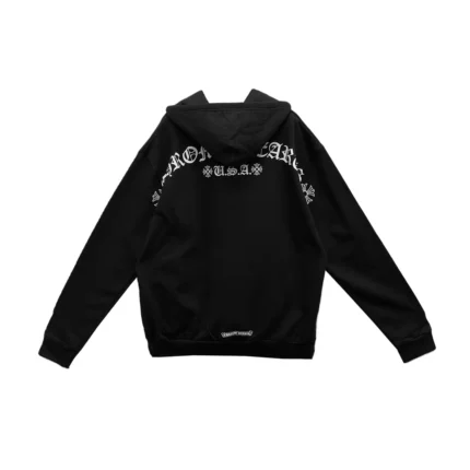 Chrome Hearts USA Script Logo Thermal Zip Up Hoodie