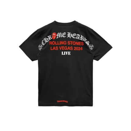 Chrome Hearts Vegas Exclusive Rolling Stones Tongue Black Short Sleeve Tee