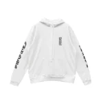 Chrome Hearts Vertical Logo White Pullover Hoodie