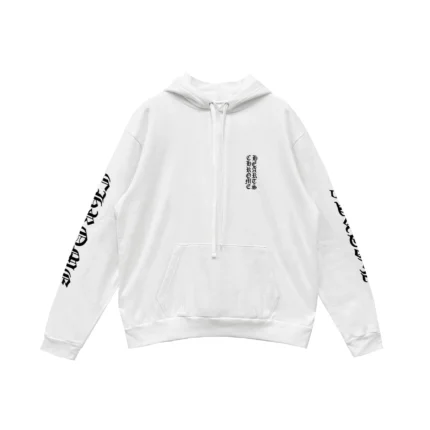 Chrome Hearts Vertical Logo White Pullover Hoodie