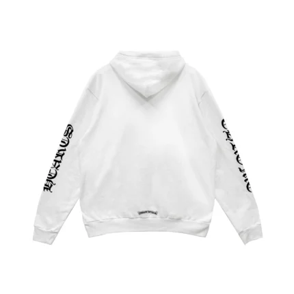 Chrome Hearts Vertical Logo White Pullover Hoodie