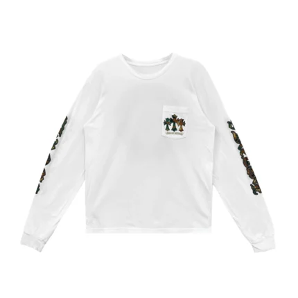 Chrome Hearts White Camo Triple Cross Horseshoe Long Sleeve Shirt