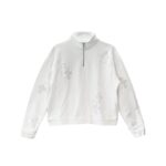 Chrome Hearts White Patent Leather Cross Half Zip Sweatshirt