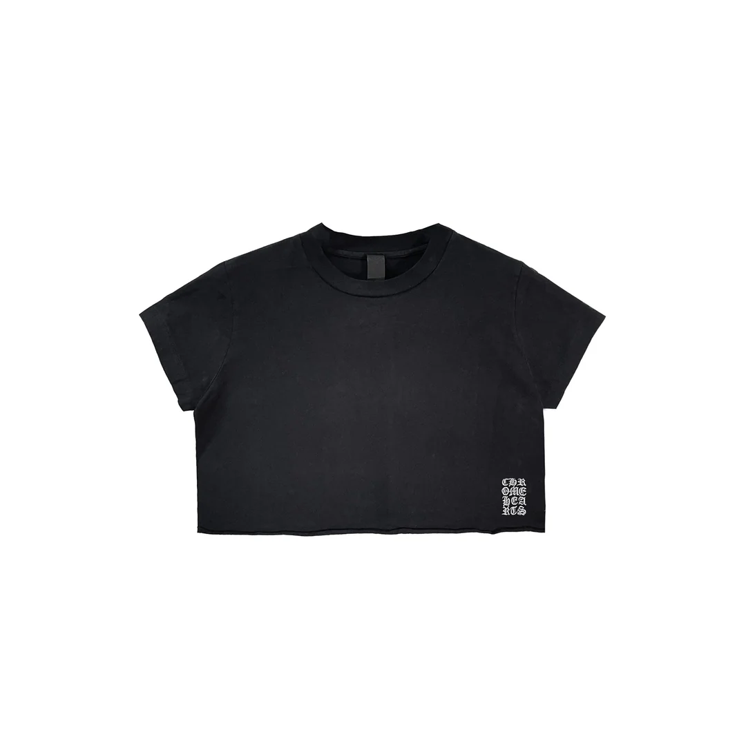 Chrome Hearts Women's Script Logo Cropped Short Sleeve Tee Chrome Hearts Women's Script Logo Cropped Short Sleeve Tee