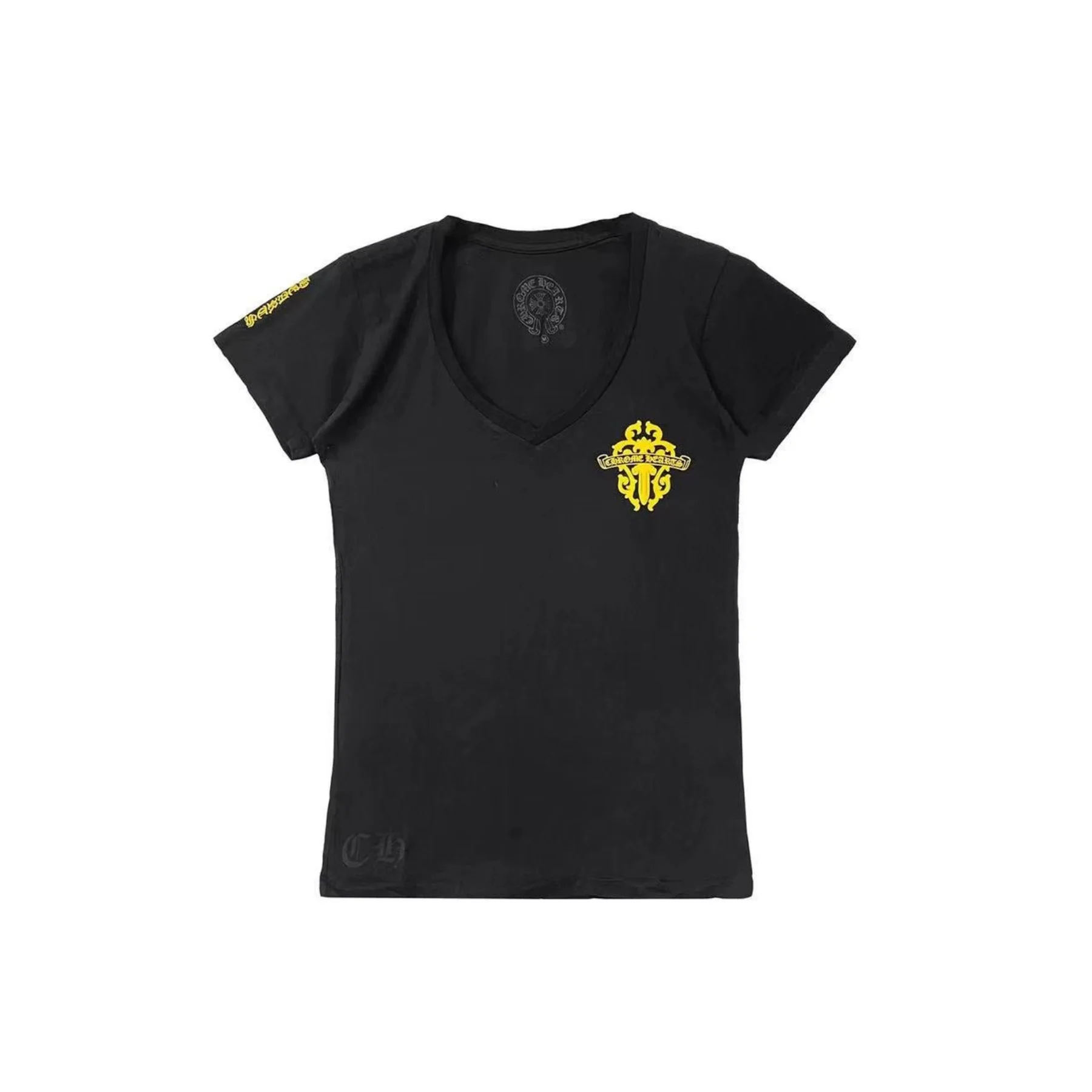 Chrome Hearts Yellow Dagger Logo Short Sleeve Tee Chrome Hearts Yellow Dagger Logo Short Sleeve Tee