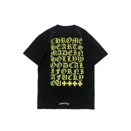 Chrome Hearts Yellow Script Logo Short Sleeve T-Shirt