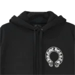 Black Classic Horseshoe Logo Pullover Hoodie