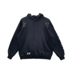 Chrome Hearts Big Bang Leather Cross Patch Pull Over Hoodie