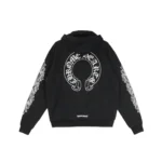 Black Classic Horseshoe Logo Pullover Hoodie