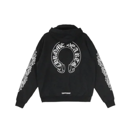 Black Classic Horseshoe Logo Pullover Hoodie