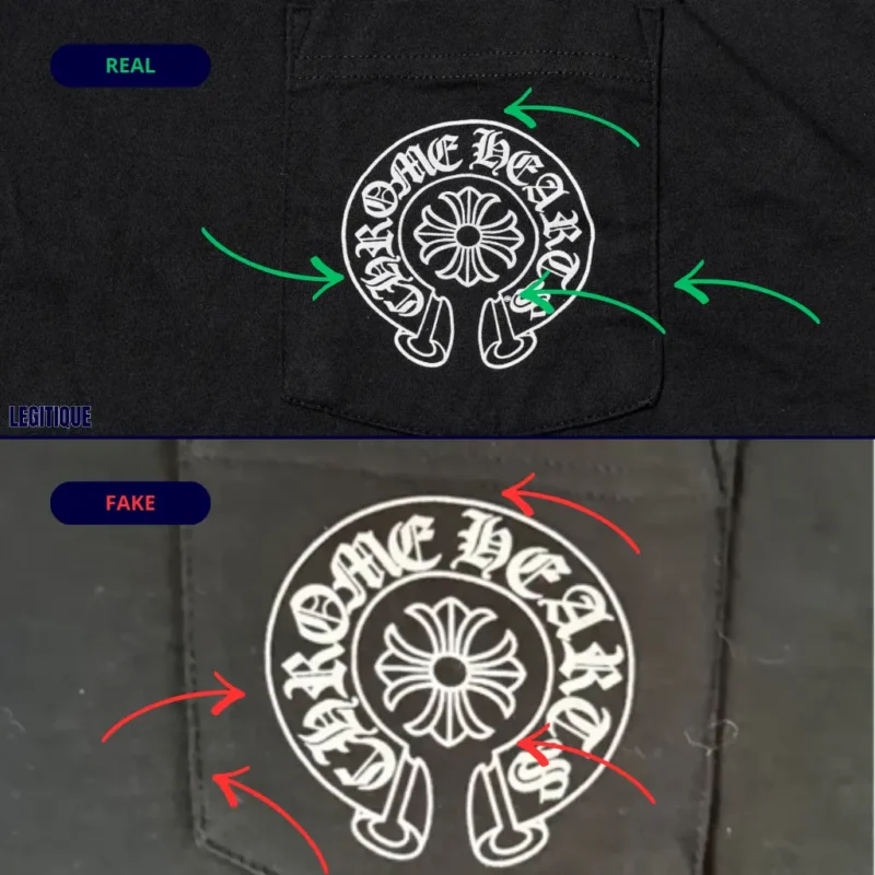 chrome hearts t shirt fake vs real fabric weight comparison